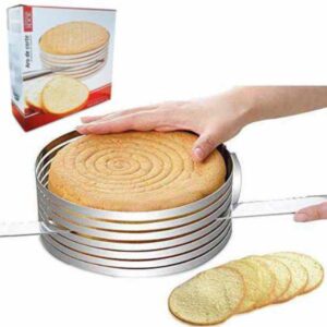 MOLDE CORTA TORTA BIZCOCHUELO  AC. INOX 24 A 30 CM C.ROCK