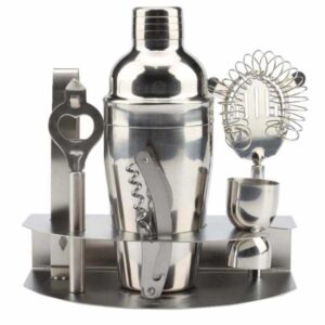 SET DE COCTELERIA Y BASE DE ACERO INOXIDABLE (7 ACCESORIOS) C.ROCK
