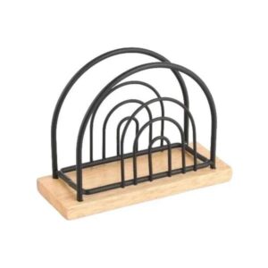 SERVILLETERO NEGRO BASE MADERA C.ROCK