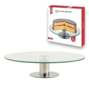 BASE DE TORTA VIDRIO GIRATORIA 35CM DIAMETRO C.ROCK