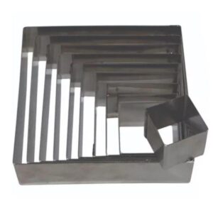 SET X8 MOLDES SIN FONDO CUADRADOSØ: 6CM A Ø: 20CM - H:4CM - C. ROCK