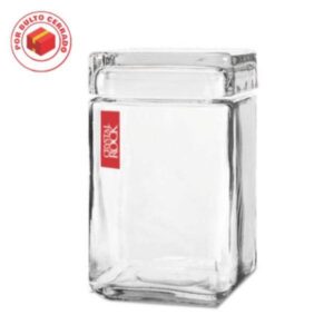 FRASCO VIDRIO CUADRADO MEDIANO 1600 ML- C. ROCK